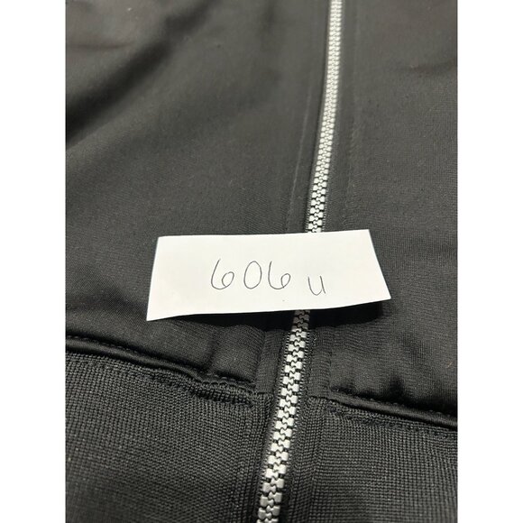 Adidas Mens Large Black Tan Full-Zip Track Jacket Retro Style Striped Sleeves - Picture 8 of 9